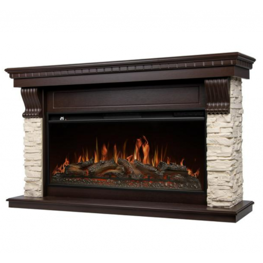 Каминокомплект: Очаг Royal Thermo Аврора RTFP/P-AR40LS, портал Мичиган 42/40/36 камень молочный